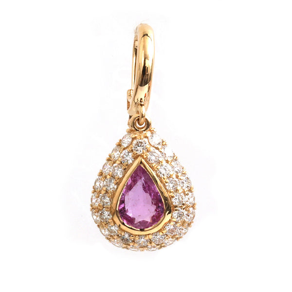 Pink Sapphire Diamond Pendant