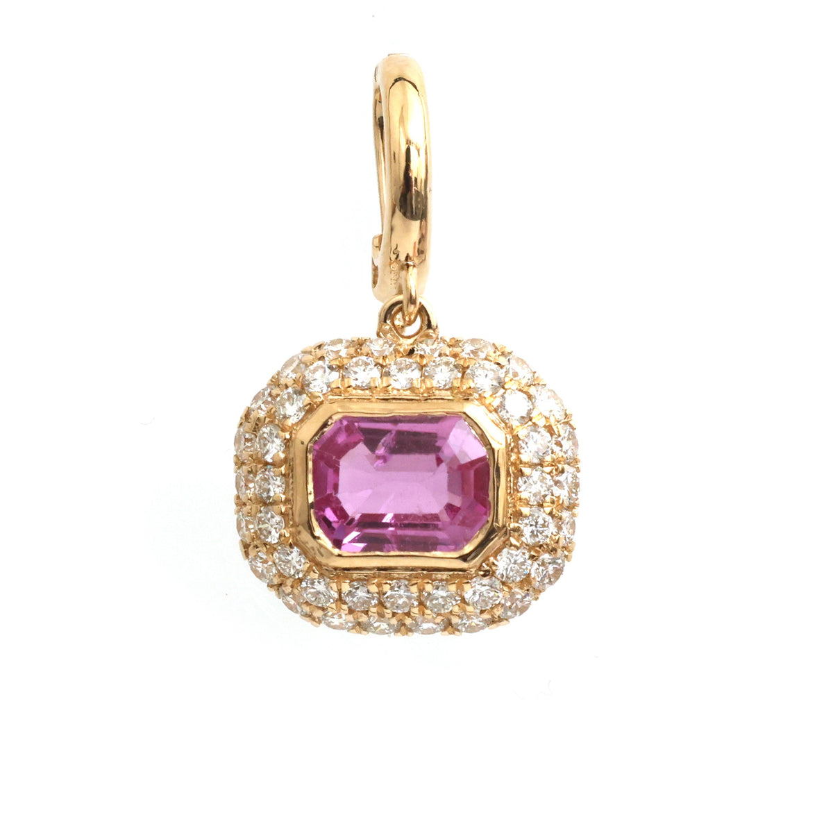 Pink Sapphire Diamond Pendant