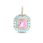 Kunzite Blue Topaz Diamond Pendant