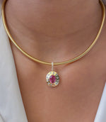Tourmaline Mix Diamond Pendant