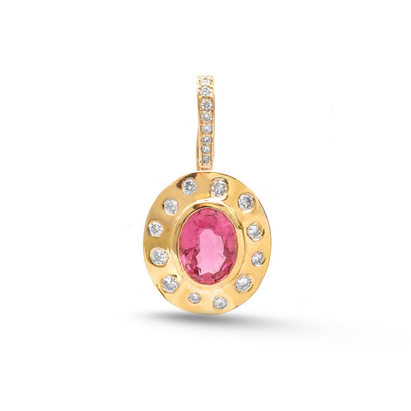 Tourmaline Mix Diamond Pendant