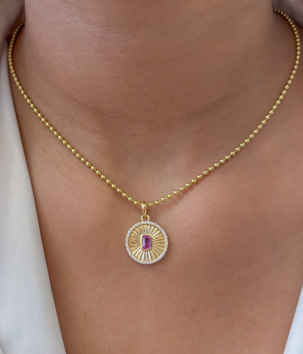 Pink Sapphire Diamond Pendant
