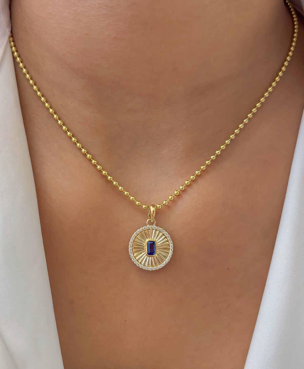 Blue Sapphire Diamond Pendant