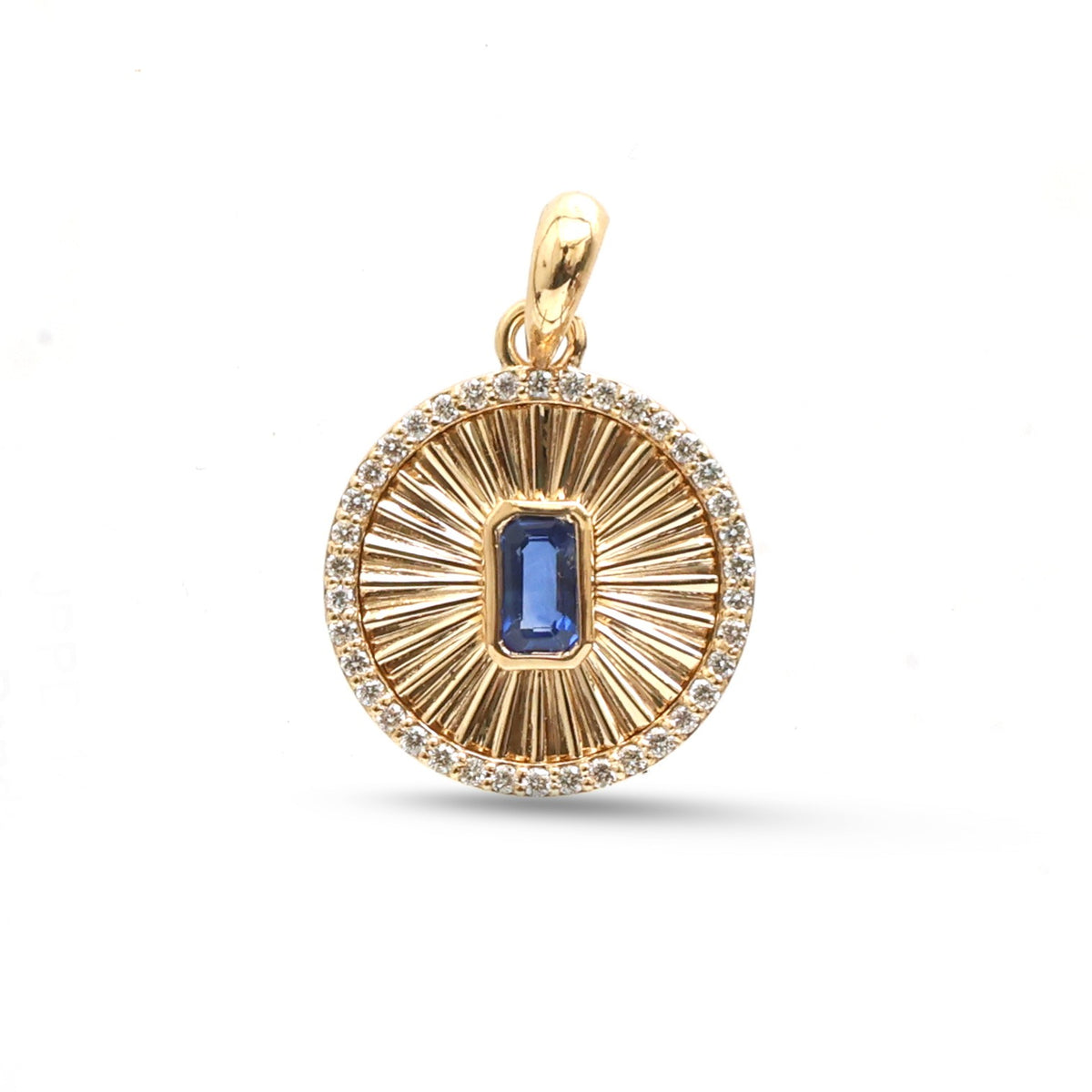 Blue Sapphire Diamond Pendant