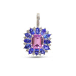 Kunzite Tanzanite Diamond Pendant