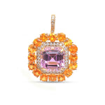 Kunzite Garnet Diamond Pendant
