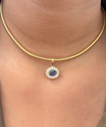 Blue Sapphire Diamond Pendant