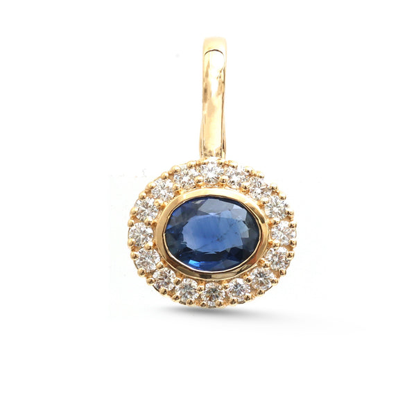 Blue Sapphire Diamond Pendant