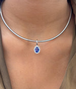 Blue Sapphire Diamond Pendant