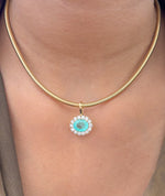 Paraiba Tourmaline Diamond Pendant