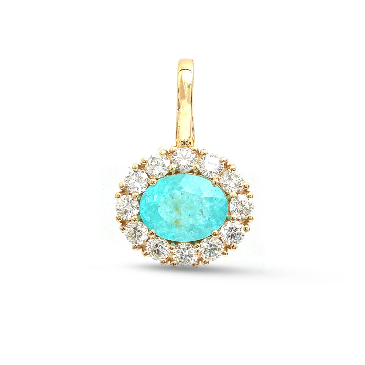 Paraiba Tourmaline Diamond Pendant