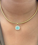Paraiba Tourmaline Diamond Pendant