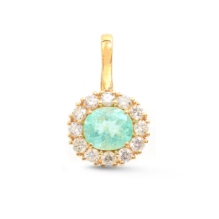 Paraiba Tourmaline Diamond Pendant