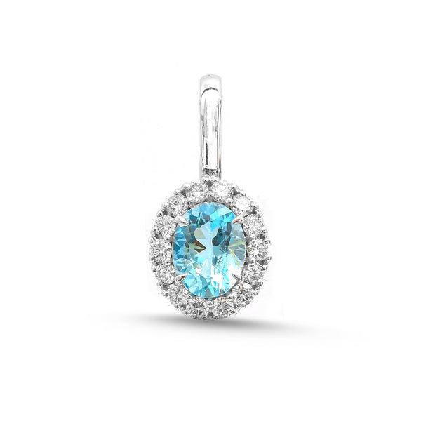 Aquamarine Diamond Pendant