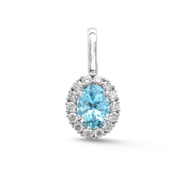 Aquamarine Diamond Pendant