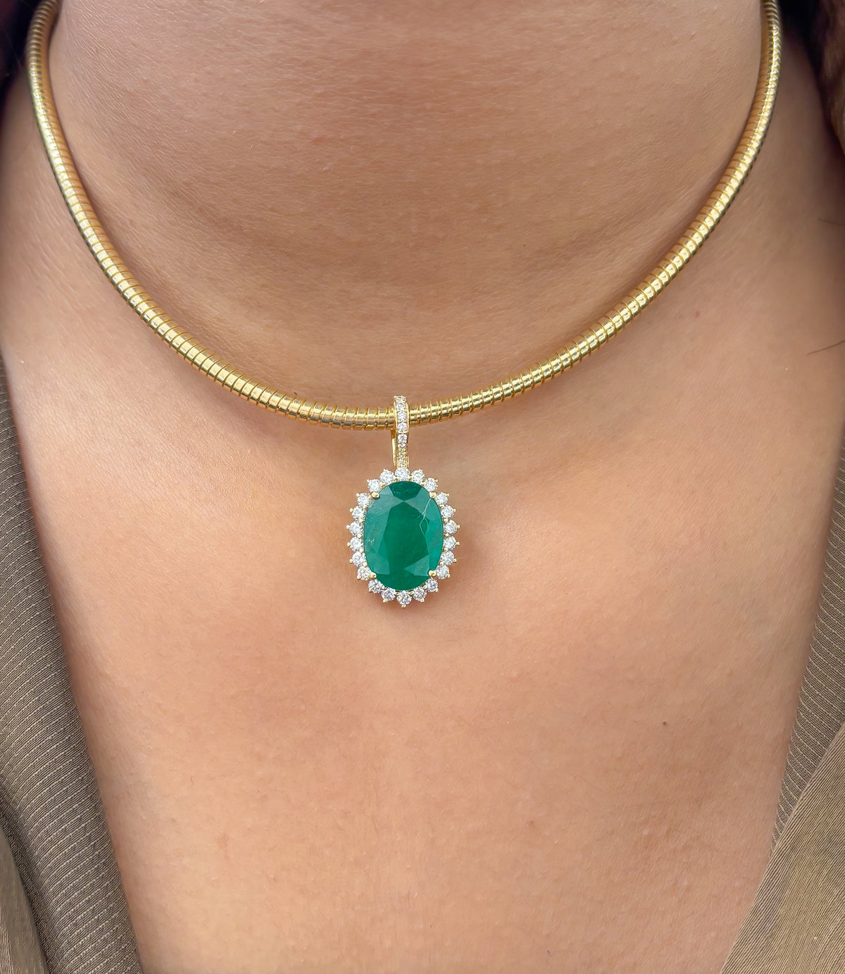 Emerald Diamond Pendant