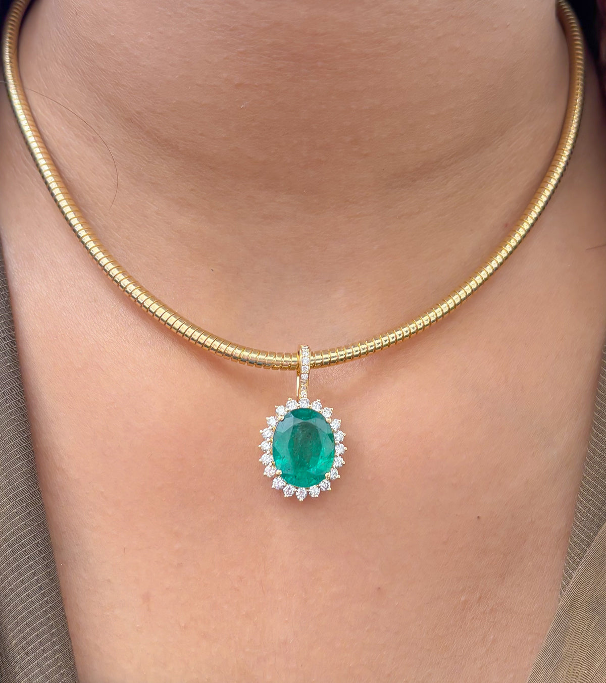 Emerald Diamond Pendant