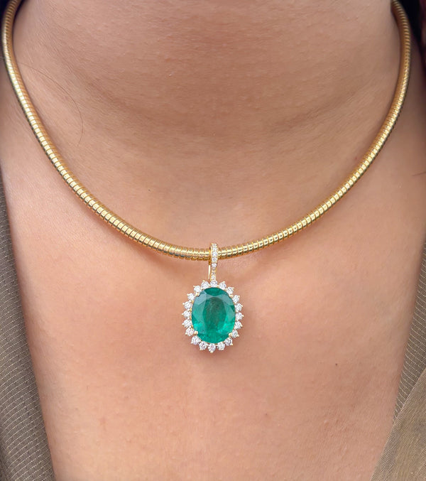 Emerald Diamond Pendant