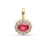 Rubellite Diamond Pendant