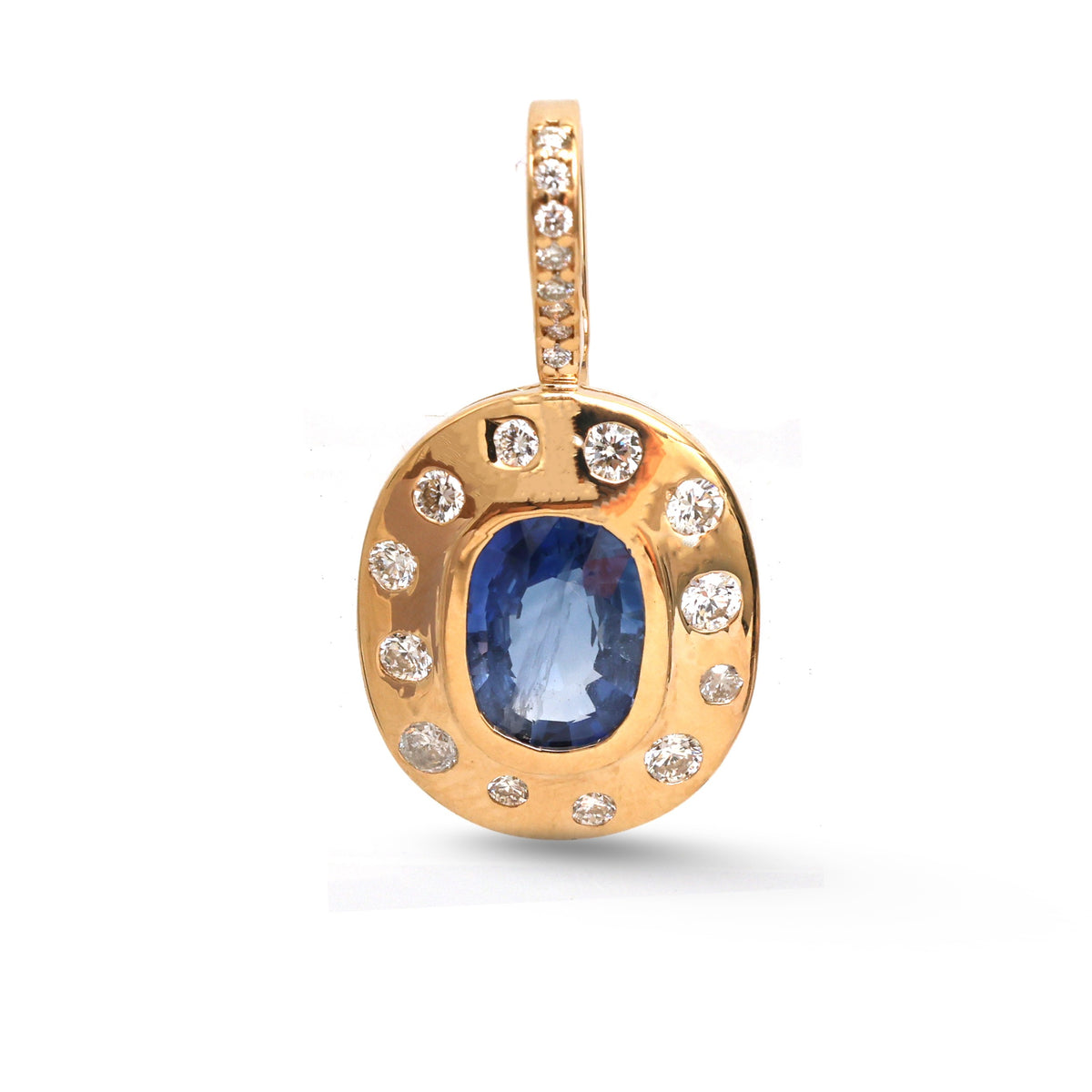 Blue Sapphire Diamond Pendant