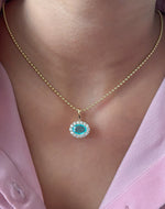 Paraiba Tourmaline Diamond Pendant