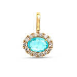 Paraiba Tourmaline Diamond Pendant