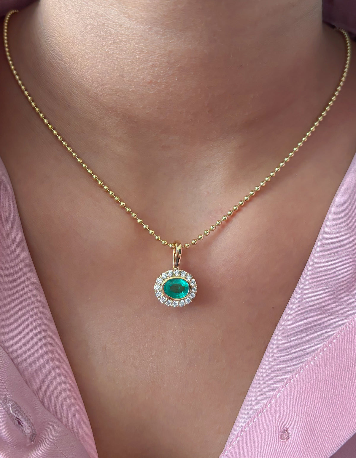 Emerald Diamond Pendant