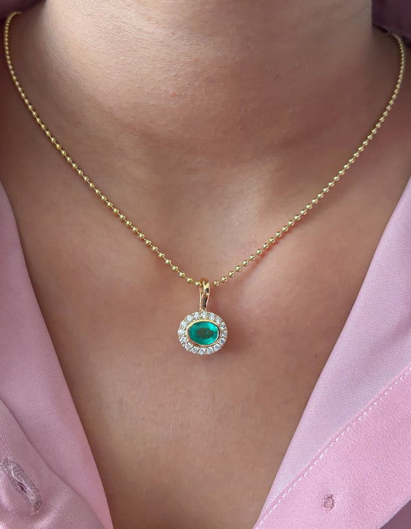 Emerald Diamond Pendant