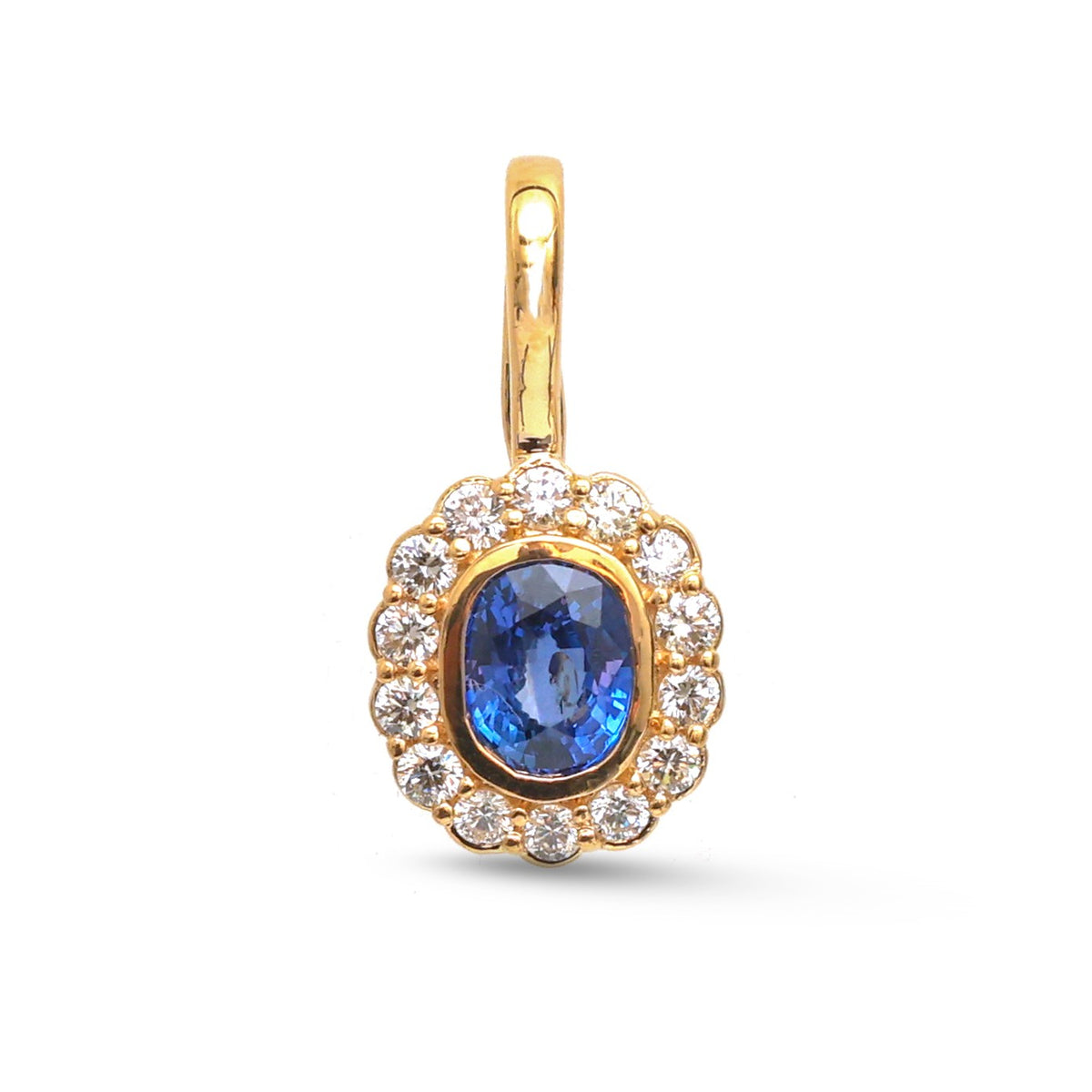 Blue Sapphire Diamond Pendant