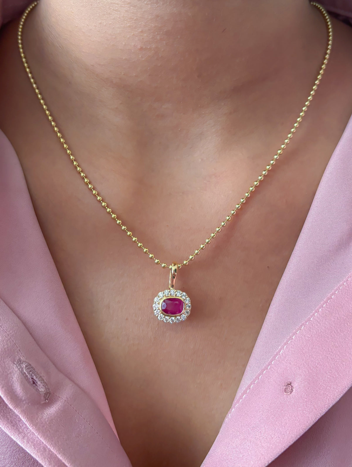 Ruby Diamond Pendant