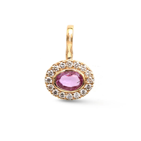 Pink Sapphire Diamond Pendant