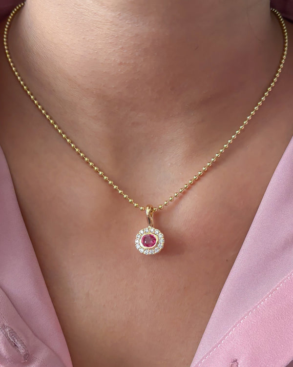 Spinel Diamond Pendant
