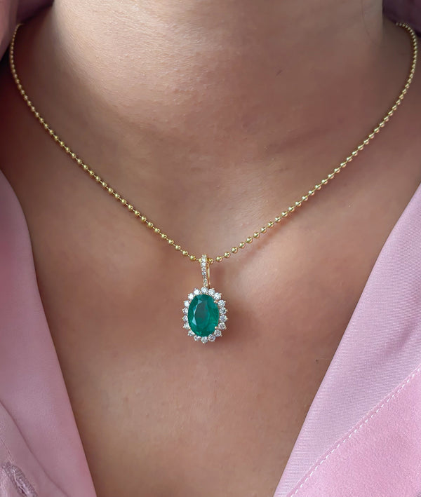 Emerald Diamond Pendant
