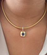 Blue Sapphire Diamond Pendant