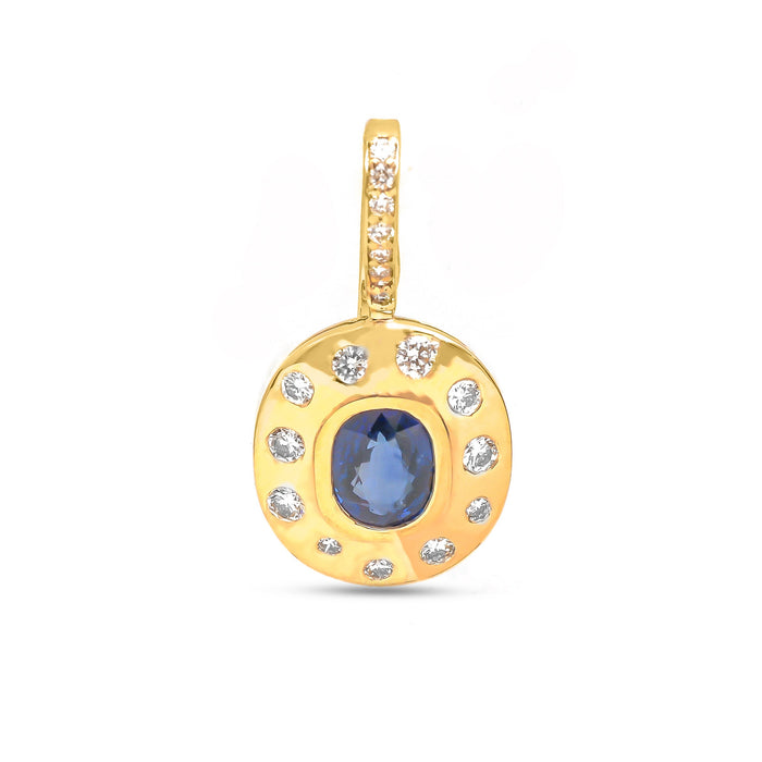 Blue Sapphire Diamond Pendant