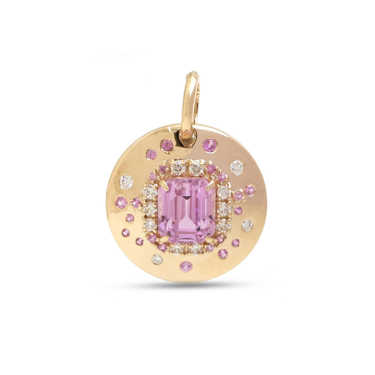 Kunzite Diamond Pink Sapphire Pendant