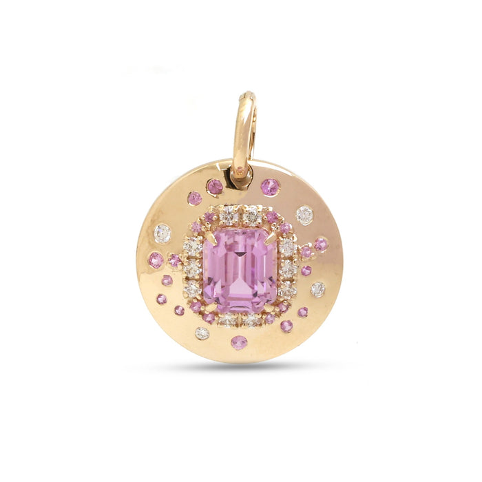 Kunzite Diamond Pink Sapphire Pendant