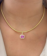 Pink Sapphire Diamond Pendant