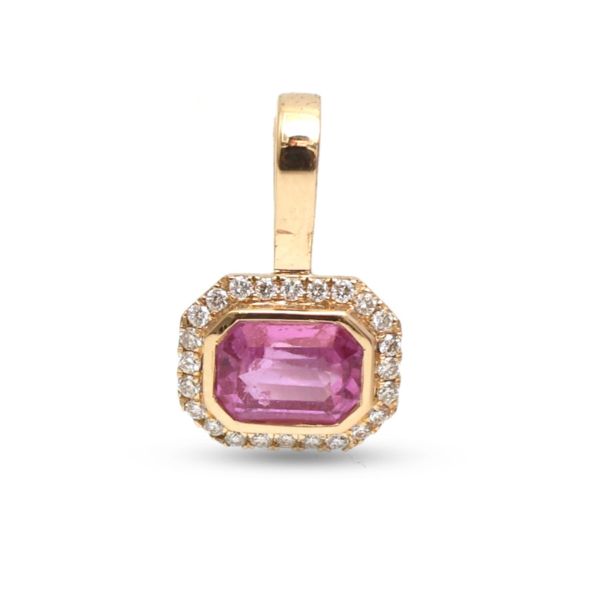 Pink Sapphire Diamond Pendant