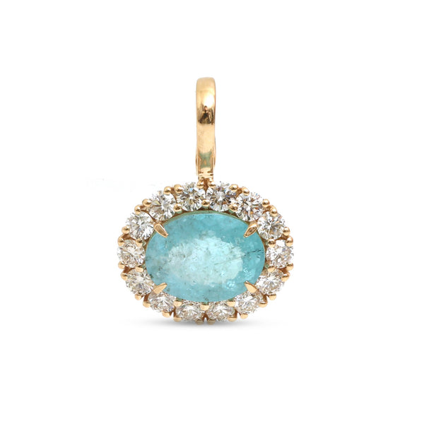 Paraiba Tourmaline Diamond Pendant