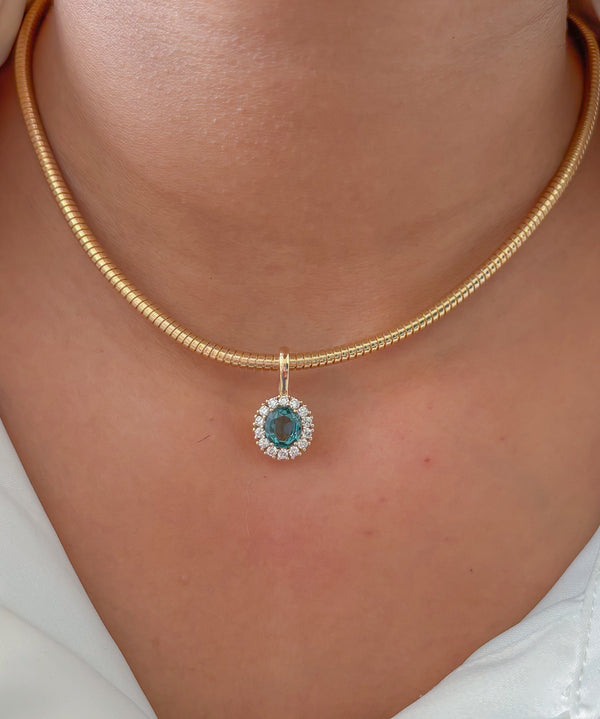 Tourmaline Mix Diamond Pendant