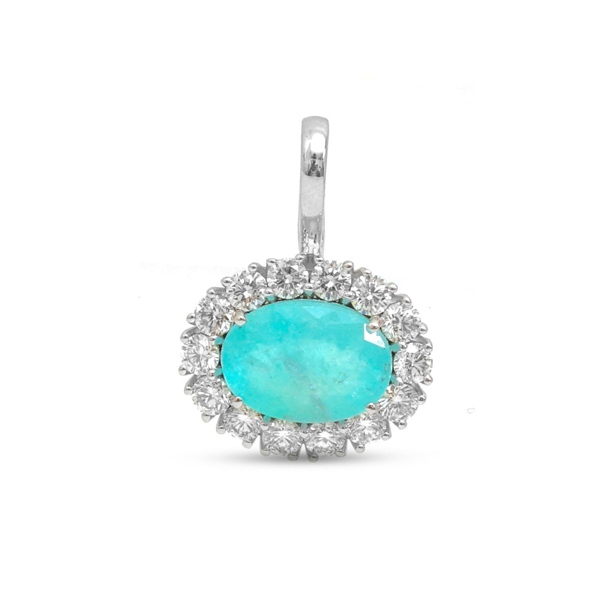 Paraiba Tourmaline Diamond Pendant