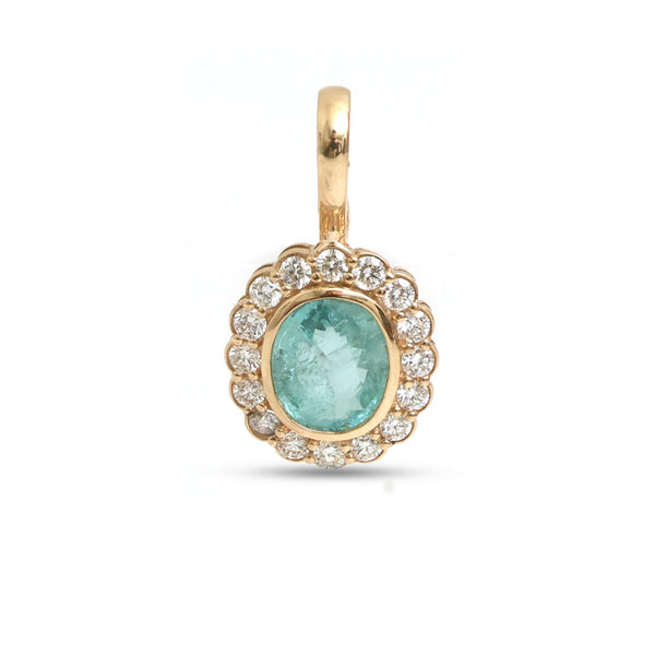 Paraiba Tourmaline Diamond Pendant
