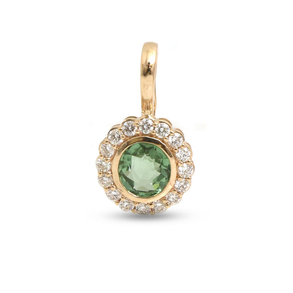 Tourmaline Mix Diamond Pendant
