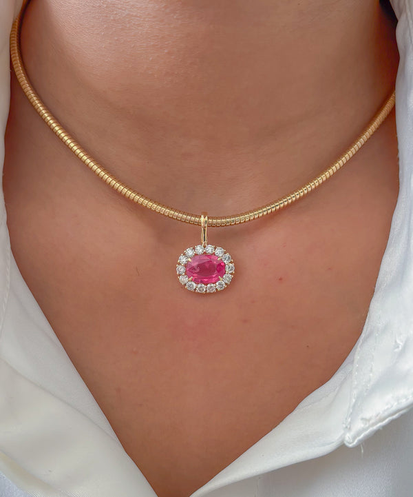 Spinel Diamond Pendant