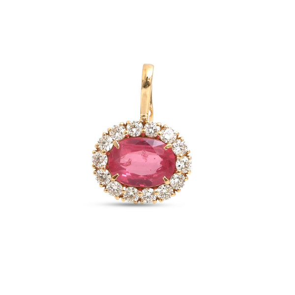 Spinel Diamond Pendant