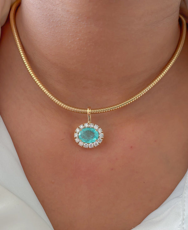 Paraiba Tourmaline Diamond Pendant