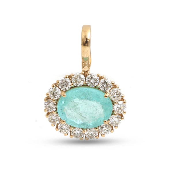 Paraiba Tourmaline Diamond Pendant