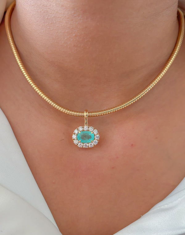 Paraiba Tourmaline Diamond Pendant