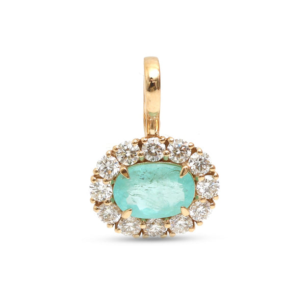 Paraiba Tourmaline Diamond Pendant